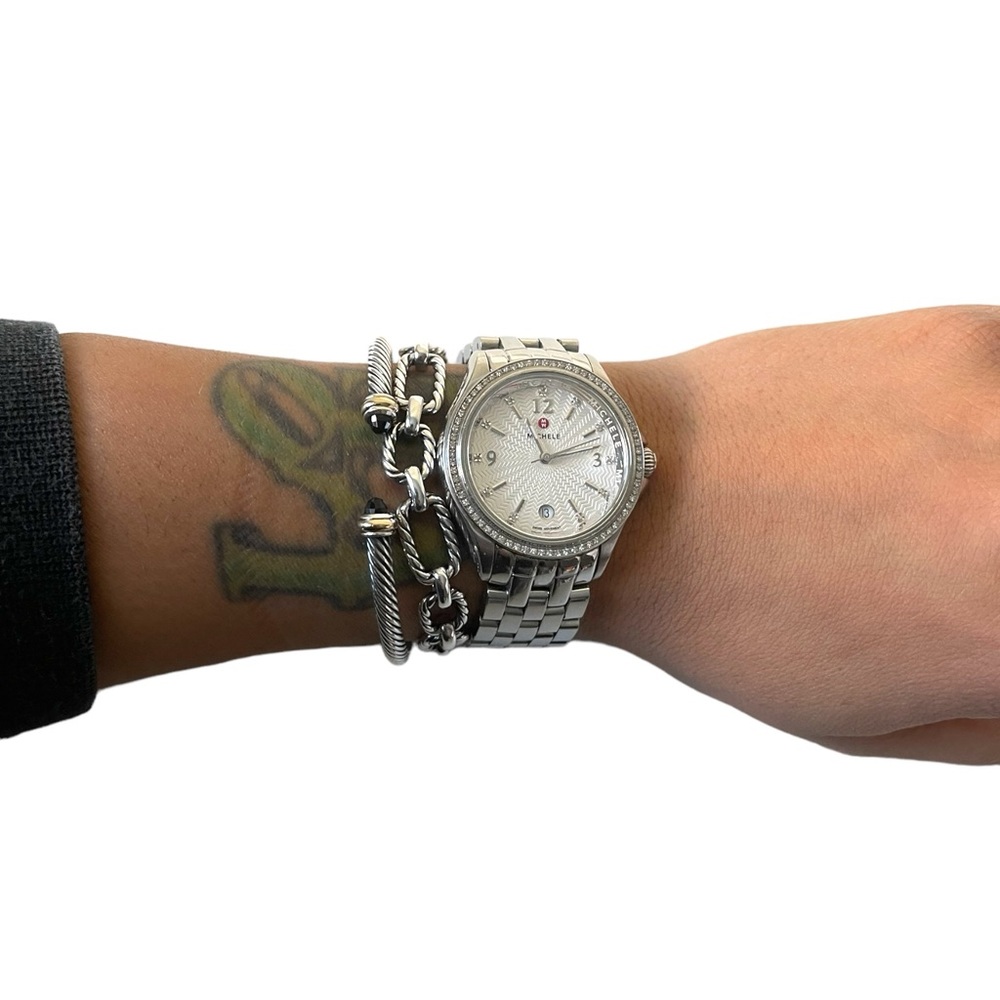 Michele Diamond Stainless Steel Bracelet Watch with Adjustable Band - Picture 9 of 9